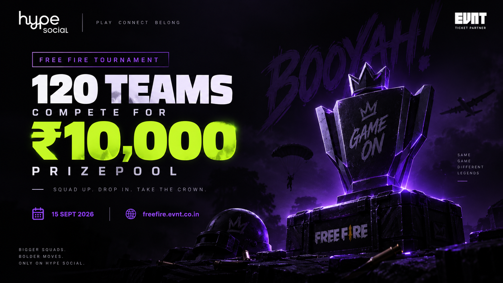 Free Fire tournament squad artwork
